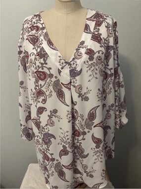 Soho Paisley V-Neck Blouse